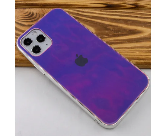 TPU+Glass чехол Gradient Rainbow с лого для Apple iPhone 11 Pro (5.8") Фиолетовый