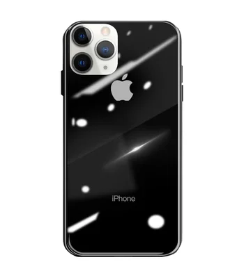 TPU+Glass чехол GLOSSY Logo series для Apple iPhone 11 Pro (5.8") Черный / Black