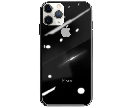 TPU+Glass чехол GLOSSY Logo series для Apple iPhone 11 Pro (5.8") Черный / Black