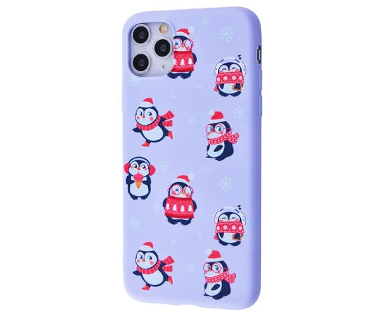 TPU чехол WAVE Fancy для Apple iPhone 11 Pro (5.8") Penguins / Light purple