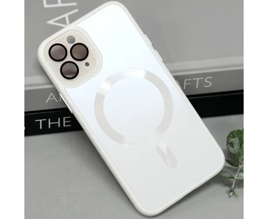 Чехол TPU+Glass Sapphire Midnight with MagSafe для Apple iPhone 11 Pro (5.8") Белый / White