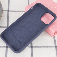 Чехол Silicone case (A) (с закрытым низом) для Apple iPhone 11 Pro (5.8") Темный Синий / Midnight Blue