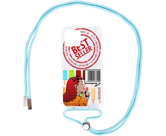 Чехол TPU Crossbody Street Style для Apple iPhone 11 Pro (5.8") Ice cream / Бирюзовый