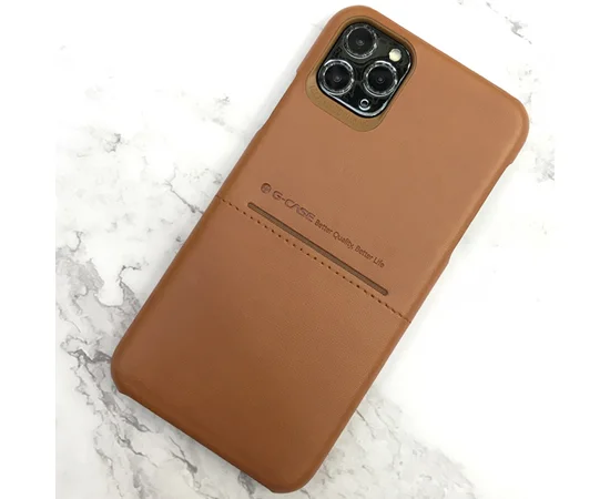 Кожаная накладка G-Case Cardcool Series для Apple iPhone 11 Pro (5.8") Коричневый