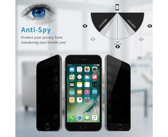 Защитное стекло Privacy 5D (full glue)  для Apple iPhone 11 Pro / X / XS (5.8") Черный