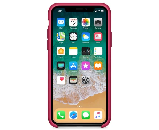Чехол Silicone case (A) для Apple iPhone 11 Pro (5.8") Розовый  / Rose red