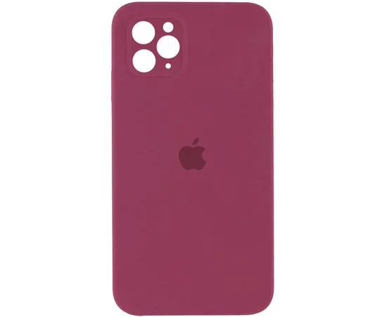Чехол Silicone Case Square Full Camera Protective (AA) для Apple iPhone 11 Pro (5.8") Бордовый / Plum