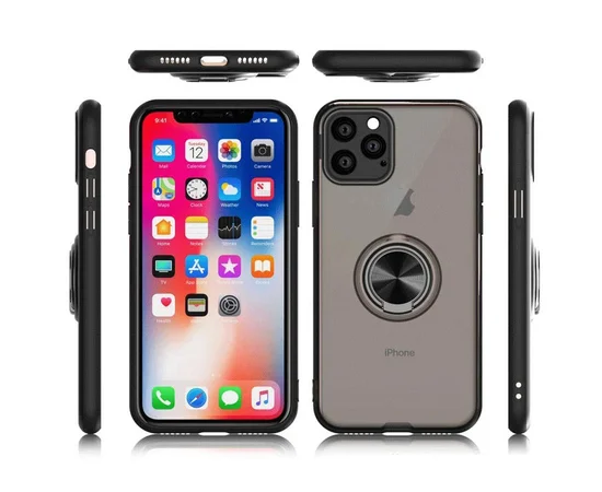 TPU-PC чехол Deen Shadow Ring series для Apple iPhone 11 Pro (5.8") Черный