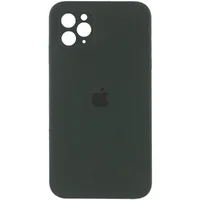 Чехол Silicone Case Square Full Camera Protective (AA) для Apple iPhone 11 Pro (5.8") Зеленый / Black Green