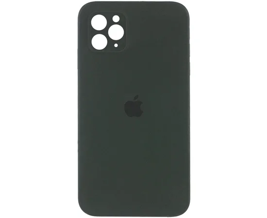 Чехол Silicone Case Square Full Camera Protective (AA) для Apple iPhone 11 Pro (5.8") Зеленый / Black Green