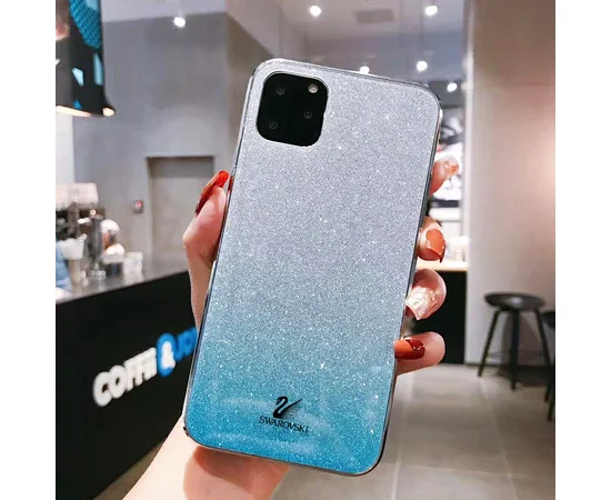 TPU+Glass чехол Swarovski для Apple iPhone 11 Pro (5.8") Бирюзовый