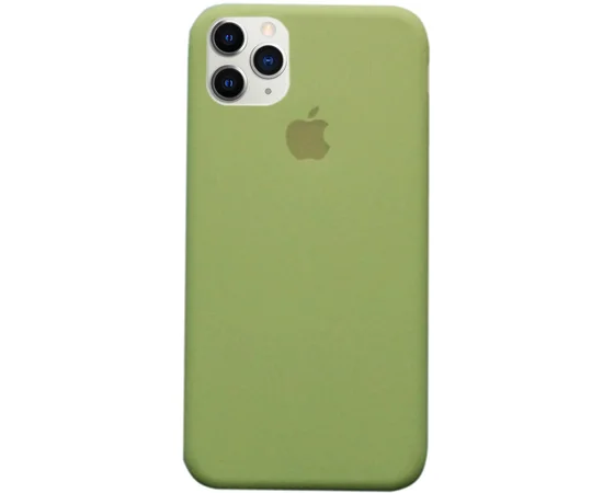 Чехол Silicone case (A) (с закрытым низом) для Apple iPhone 11 Pro (5.8") Зеленый / Dark Green