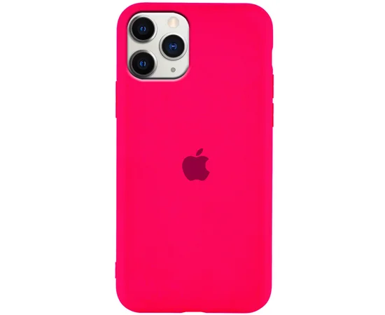 Чехол Silicone Case Slim Full Protective для Apple iPhone 11 Pro (5.8") Розовый / Shiny pink