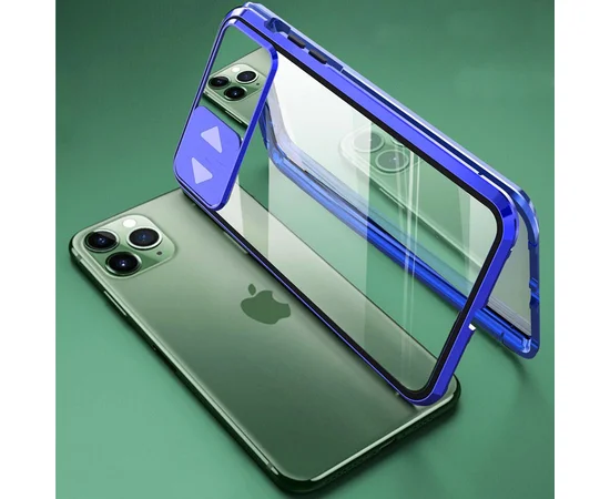 Чехол Camshield 360 Metall+Glass со шторкой для камеры для Apple iPhone 11 Pro (5.8") Синий