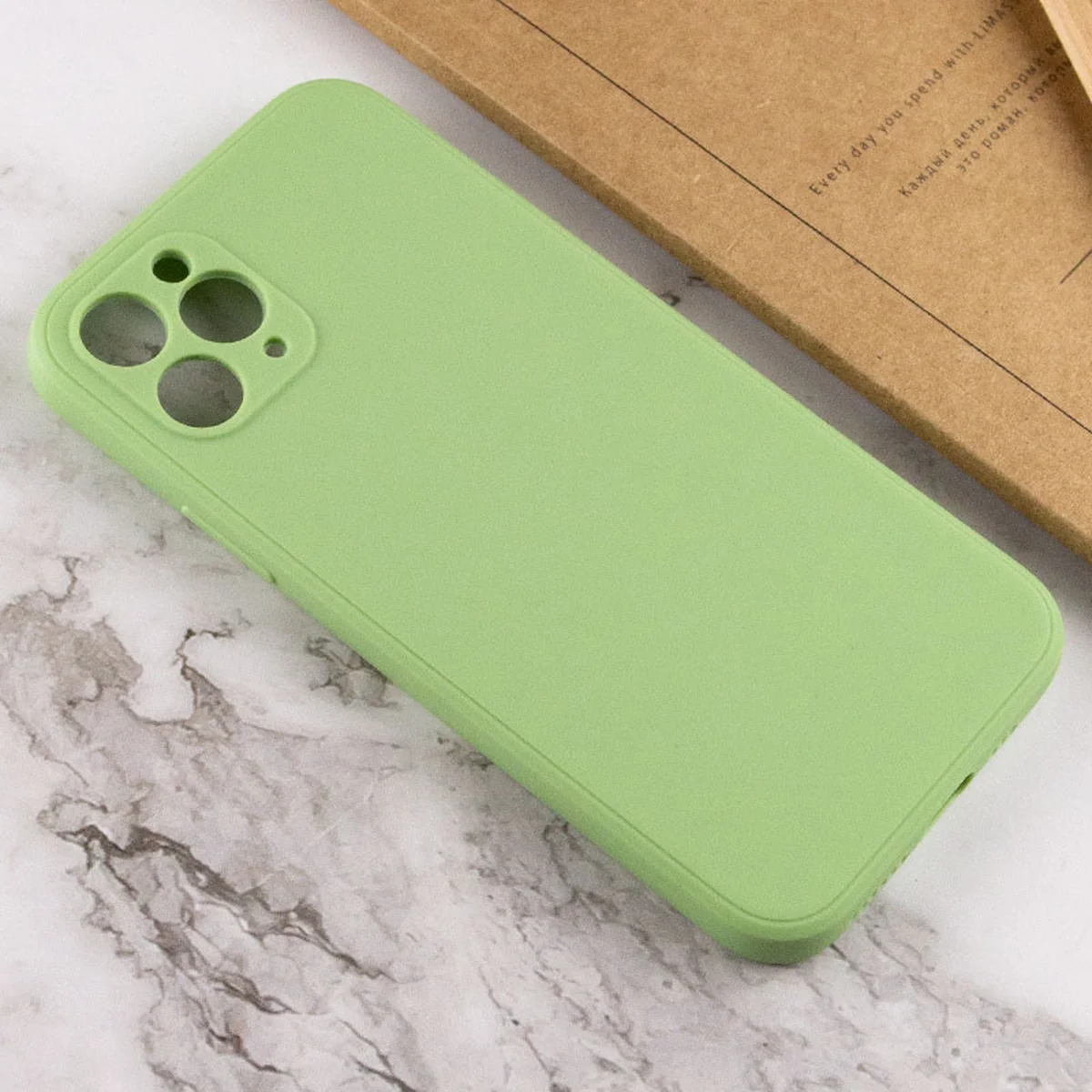 Силиконовый чехол Candy Full Camera для Apple iPhone 11 Pro (5.8") Фисташковый