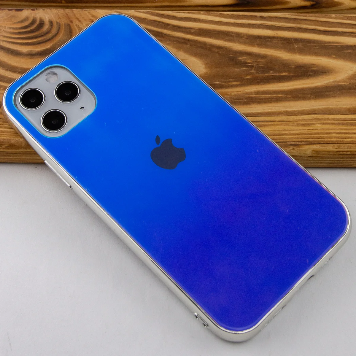 TPU+Glass чехол Gradient Rainbow с лого для Apple iPhone 11 Pro (5.8") Синий