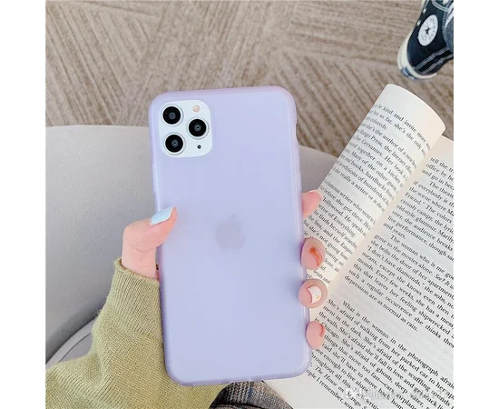 Силиконовый матовый полупрозрачный чехол для Apple iPhone 11 Pro (5.8") Фиолетовый / Purple