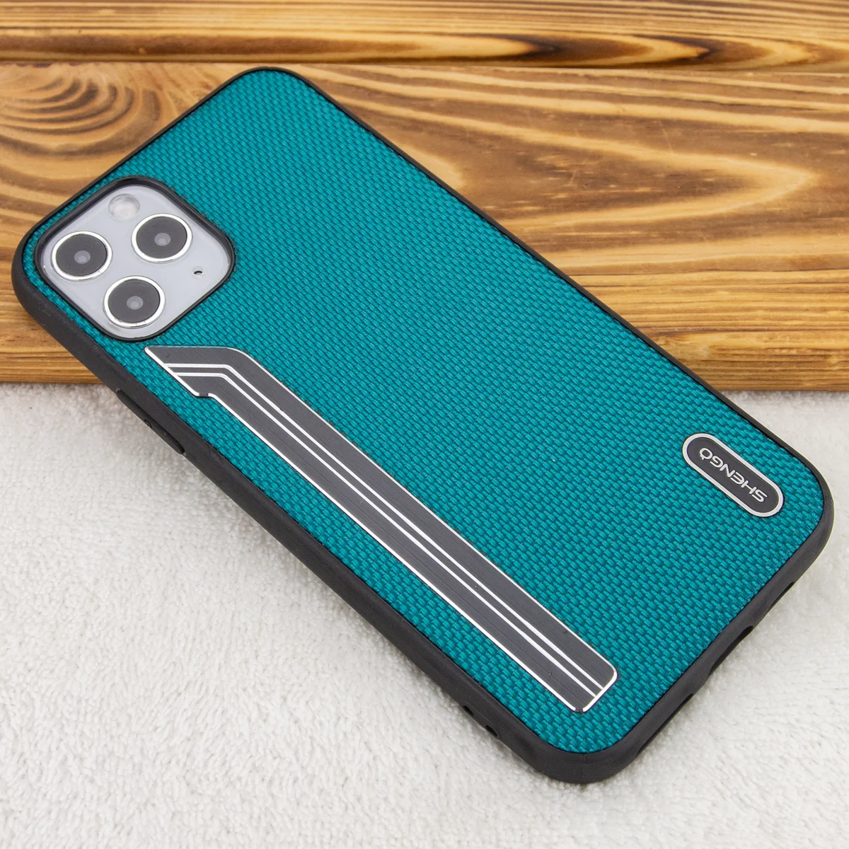 TPU чехол SHENGO Textile series для Apple iPhone 11 Pro (5.8") Зеленый