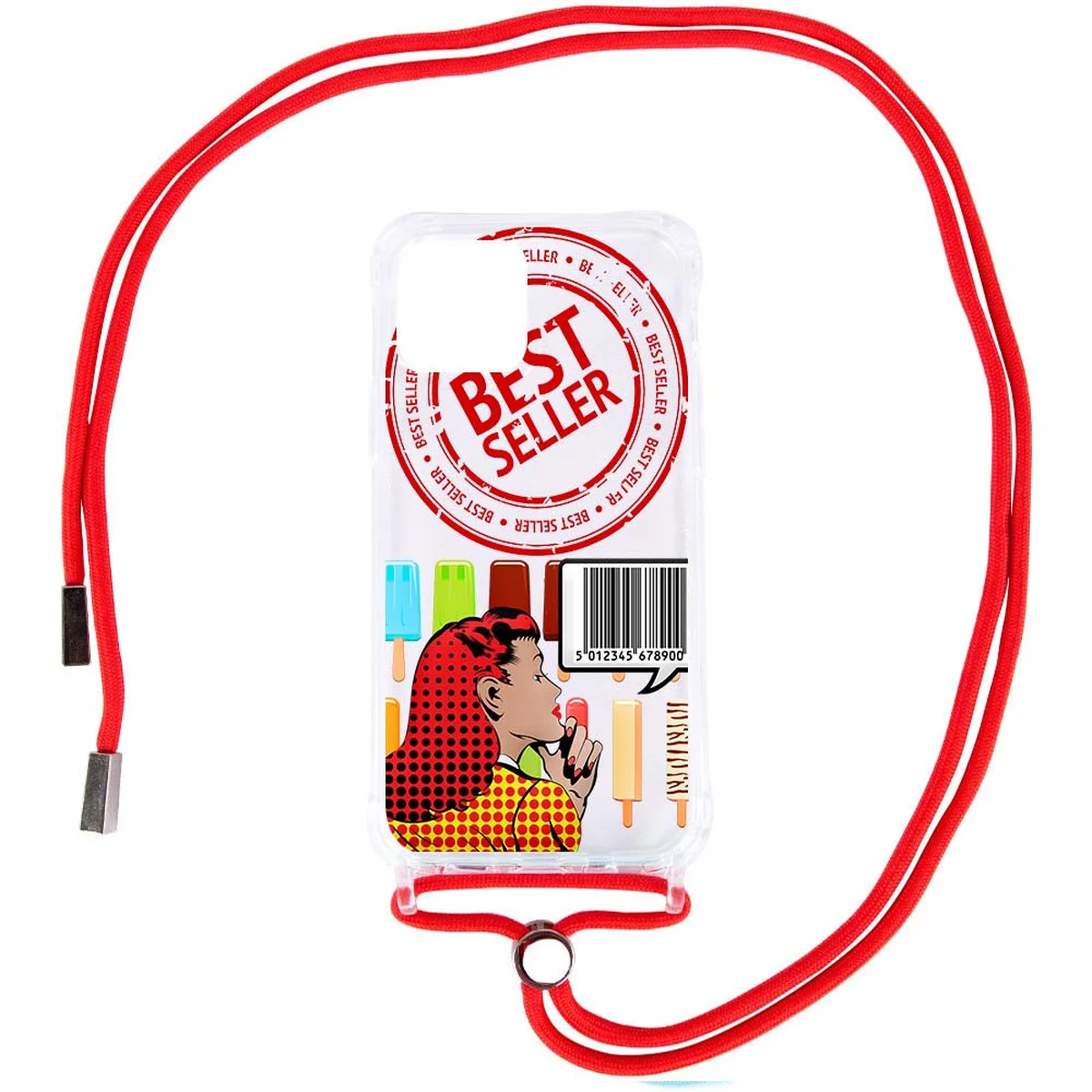 Чехол TPU Crossbody Street Style для Apple iPhone 11 Pro (5.8") Ice cream / Красный