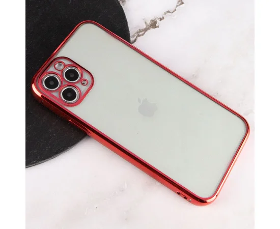 Прозрачный силиконовый чехол с глянцевой окантовкой Full Camera для Apple iPhone 11 Pro (5.8") Красный