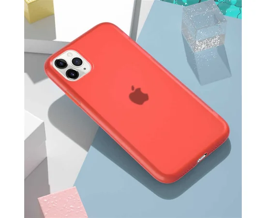 Силиконовый матовый полупрозрачный чехол для Apple iPhone 11 Pro (5.8") Красный / Red