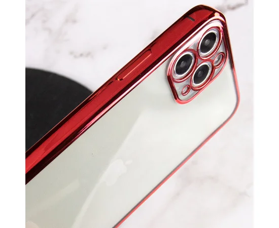 Прозрачный силиконовый чехол с глянцевой окантовкой Full Camera для Apple iPhone 11 Pro (5.8") Красный
