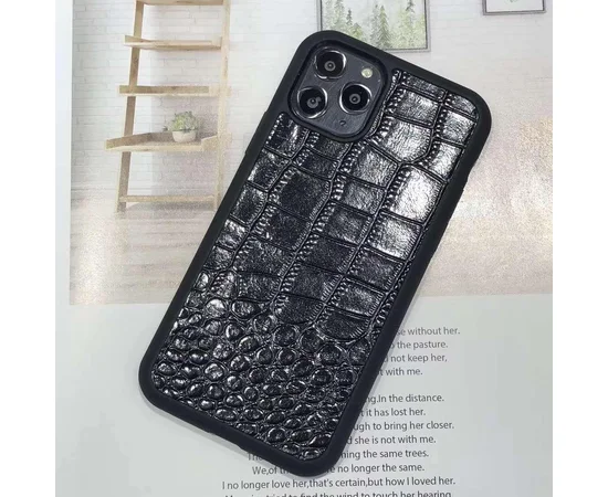 Кожаный чехол Сrocodile leather series для Apple iPhone 11 Pro (5.8") Черный
