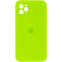 Чохол Silicone Case Square Full Camera Protective (AA) для Apple iPhone 11 Pro (5.8 ") Салатовий / Neon green