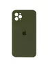 Чехол Silicone Case Square Full Camera Protective (AA) для Apple iPhone 11 Pro (5.8") Зеленый / Dark Olive
