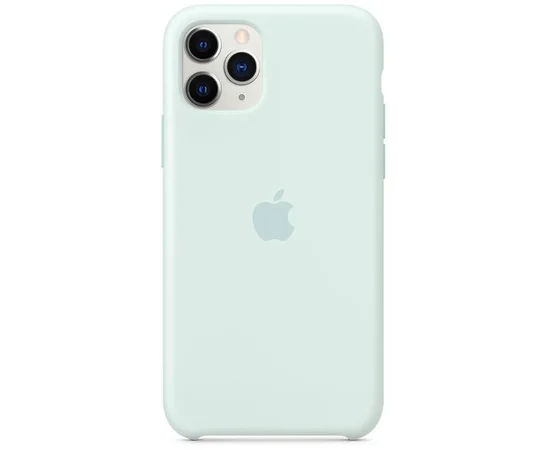 Чехол Silicone case (AAA) для Apple iPhone 11 Pro (5.8") Серо-голубой / Seafoam