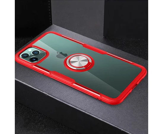 TPU+PC чехол Deen CrystalRing for Magnet (opp) для Apple iPhone 11 Pro (5.8") Бесцветный / Красный