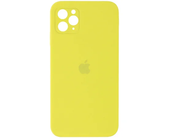 Чехол Silicone Case Square Full Camera Protective (AA) для Apple iPhone 11 Pro (5.8") Желтый / Bright Yellow