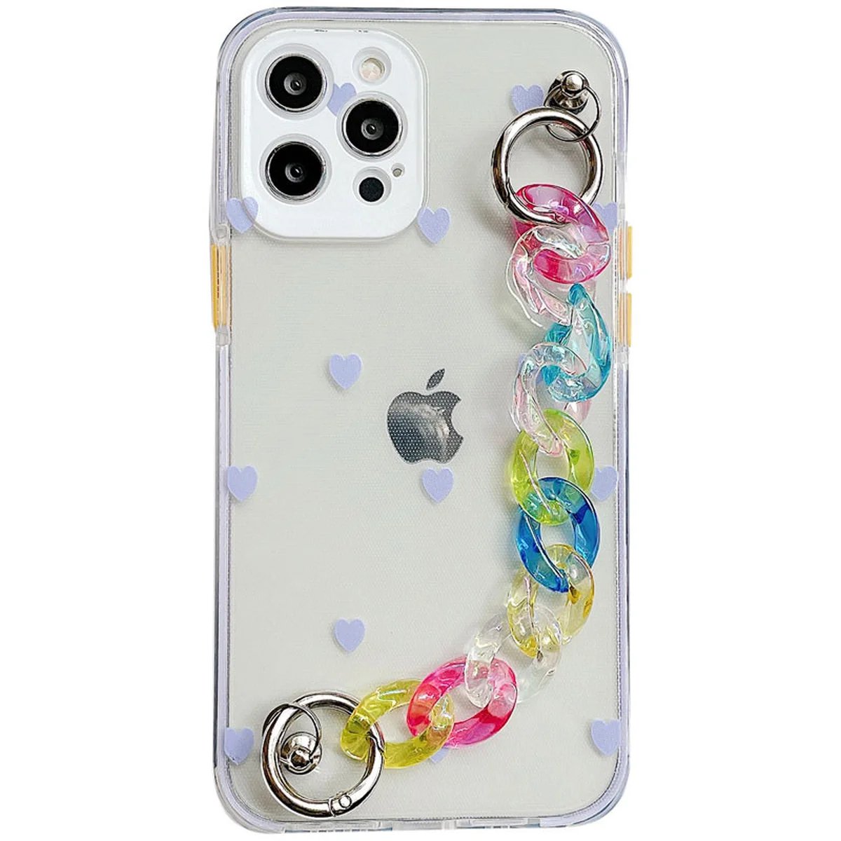 TPU+PC чохол Colorspot з ремінцем-ланцюгом для Apple iPhone 11 Pro (5.8") Lilac hearts