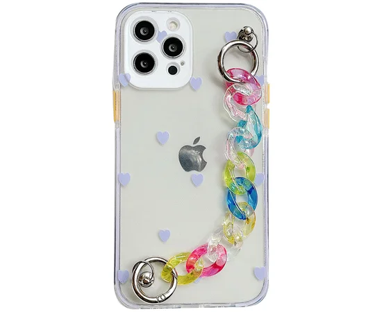TPU+PC чохол Colorspot з ремінцем-ланцюгом для Apple iPhone 11 Pro (5.8") Lilac hearts