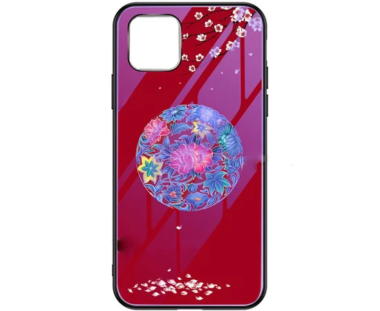 TPU+Glass чехол светящийся в темноте для Apple iPhone 11 Pro (5.8") Цветное плетение / Красный