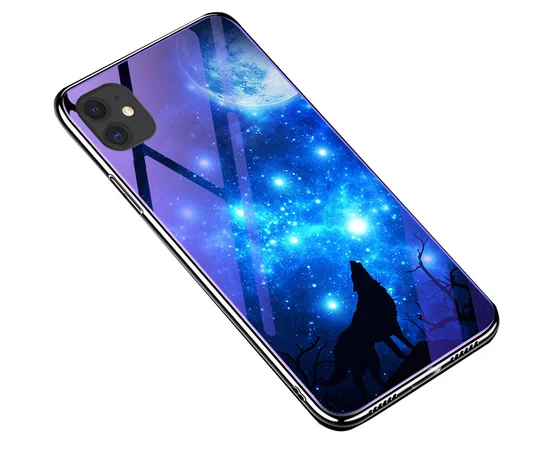 TPU+Glass чехол Fantasy с глянцевыми торцами для Apple iPhone 11 Pro (5.8") Лунная ночь