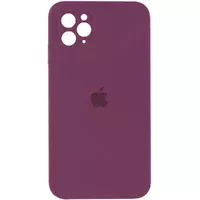 Чохол Silicone Case Square Full Camera Protective (AA) для Apple iPhone 11 Pro (5.8 ") Бордовий / Maroon