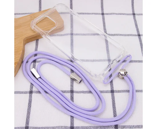 Чехол TPU Crossbody Transparent для Apple iPhone 11 Pro (5.8") Сиреневый