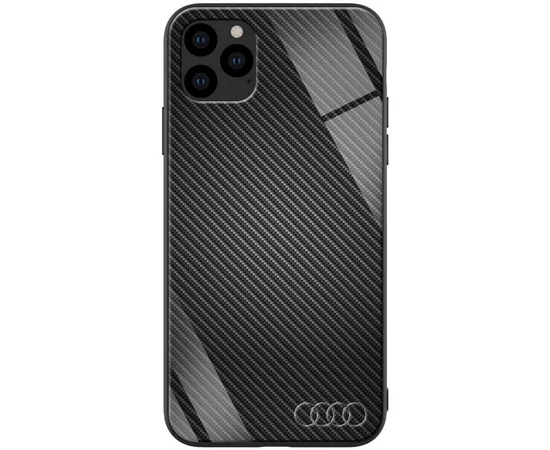 TPU + Glass чохол ForFun для Apple iPhone 11 Pro (5.8 ") Чорний Карбон / Ауді