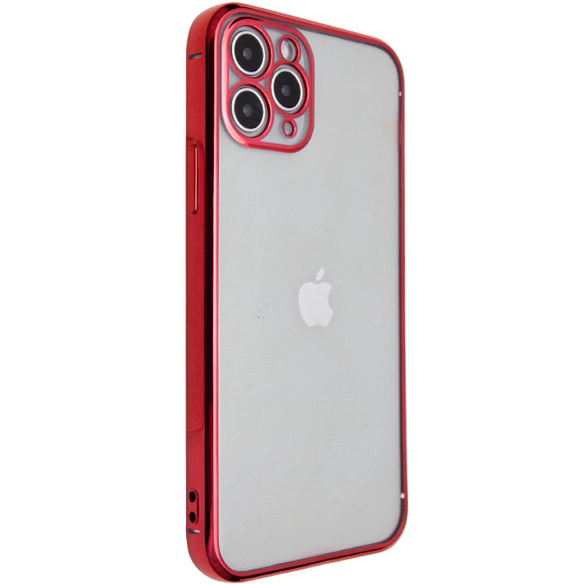 Прозрачный силиконовый чехол с глянцевой окантовкой Full Camera для Apple iPhone 11 Pro (5.8") Красный