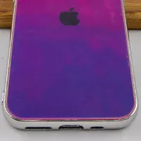 TPU+Glass чехол Gradient Rainbow с лого для Apple iPhone 11 Pro (5.8") Фиолетовый
