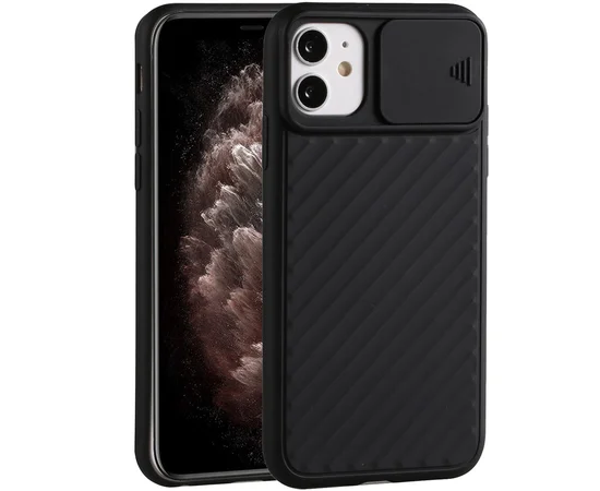 Чехол Camshield TPU со шторкой защищающей камеру для Apple iPhone 11 (6.1") Черный