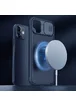 Карбоновая накладка Nillkin CamShield Pro Magnetic для Apple iPhone 11 (6.1") Синий