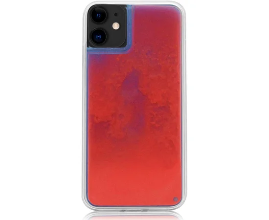 Неоновый чехол Neon Sand glow in the dark для Apple iPhone 11 (6.1") Фиолетовый / Оранжевый