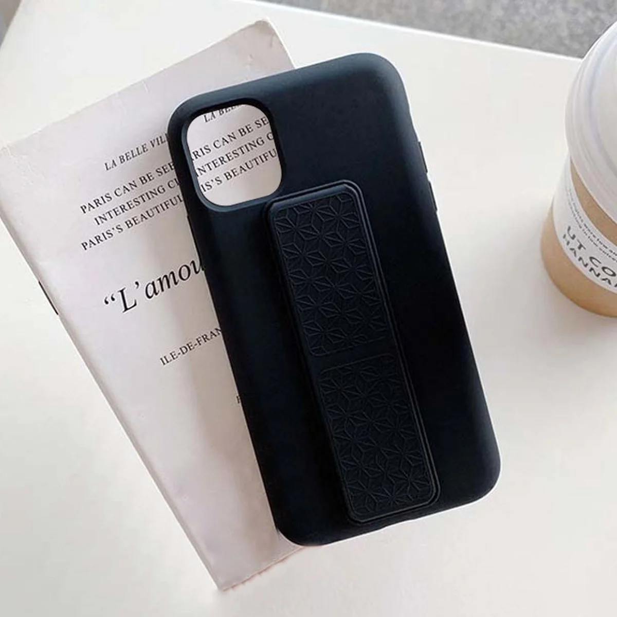 Чохол Silicone Case Hand Holder для Apple iPhone 11 (6.1 ") Чорний / Black