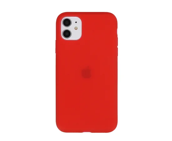 Силиконовый матовый полупрозрачный чехол для Apple iPhone 11 (6.1") Красный / Red
