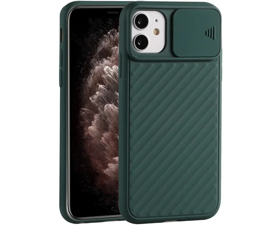 Чехол Camshield TPU со шторкой защищающей камеру для Apple iPhone 11 (6.1") Зеленый
