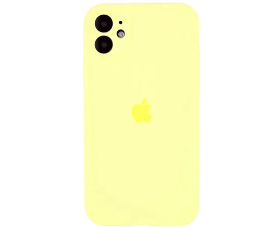 Чехол Silicone Case Square Full Camera Protective (AA) для Apple iPhone 11 (6.1") Желтый / Mellow Yellow