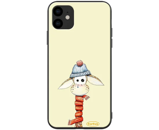 TPU+PC чехол ForFun для Apple iPhone 11 (6.1") Жираф в шапке