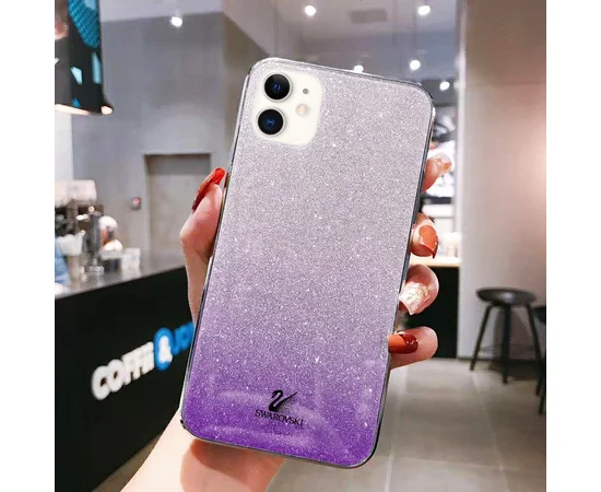 TPU+Glass чехол Swarovski для Apple iPhone 11 (6.1") Фиолетовый